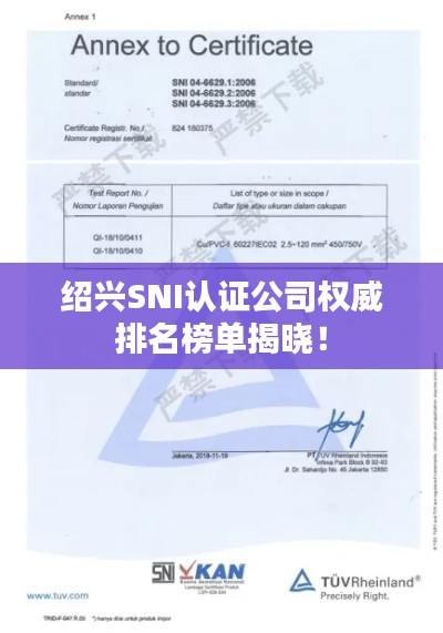绍兴SNI认证公司权威排名榜单揭晓!