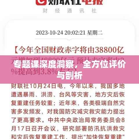 专题课深度洞察,全方位评价与剖析